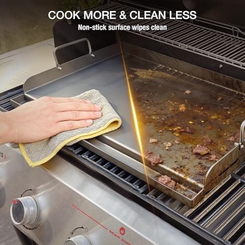 Hisencn Griddle for Gas Grill, Grill Flat Top Griddle, Stove Top Griddle for Gas Stove, 25” x 16” Grill Griddle for Weber, Blackstone, Charbroil and More, Heavy-Duty Grill Flat Top Griddle - Thumbnail 6