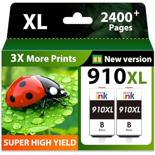 Starink 910 XL Black 910XL Ink Cartridges for HP Printers Black Works with HP OfficeJet Pro 8020 8025 8035 8028 8010 8022 8015 Priner,Replacement for HP 910XL Black Ink Cartridges Combo Pack (2 Black) - Image 1