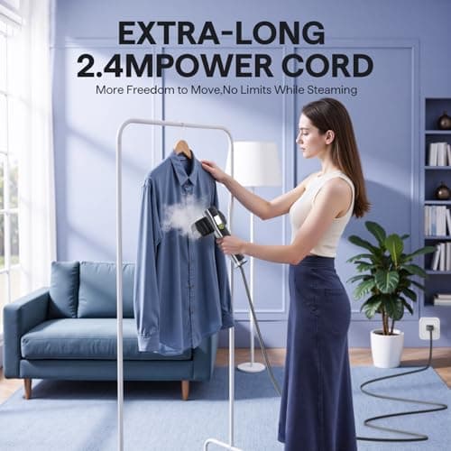 Steamer for Clothes, Handheld and Portable with 15-Second Heat-Up, 2-in-1 Steamer & Iron with Smart Touch Operation and 4 Modes, Suitable for All Fabrics, Ideal for Home & Travel - Thumbnail 5