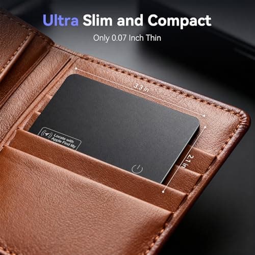 Wallet Tracker Card Air-Tag - Work with Apple Find My (iOS only), 0.07in Slim Tracking Card, IP68 Waterproof Bluetooth Tracker Finder, Apple MFi Certified, Item Locator for Luggage, Passports, Purse - Thumbnail 3
