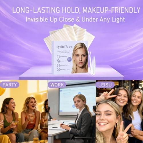 Eyelid Tape for Hooded Eyes Invisible 600Pcs, Waterproof Eyelid Lifter Strips for Natural-Looking, All-Day Wear,Say Goodbye to Single Lids,Sagging Eyelids - Thumbnail 6