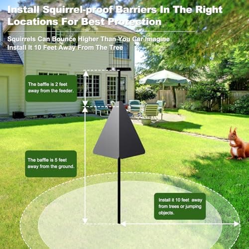Squirrel Baffle with Dual Defense for Bird Feeder Poles, Bird Food House Guard for Shepherd Hook,Metal Squirrel Baffle Raccoon Stopper Rust-Proof and Bite-Proof Heavy Duty Carbon Steel - Thumbnail 4