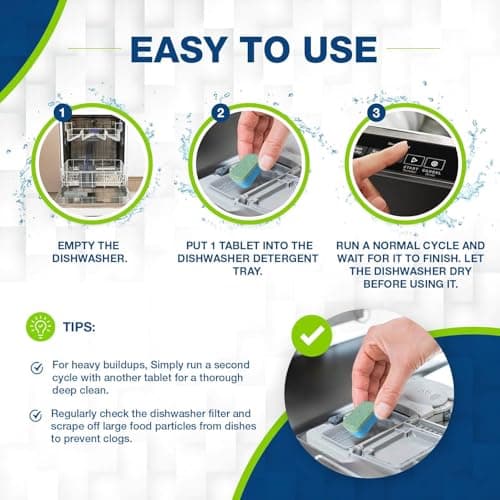 Washing Machine & Dishwasher Cleaner Tablets - 48-Pack Bundle Compatible with Front Loader Top Loader & He Machines and all Dishwashers Removes Buildup Lime Scales and residues - Septic Safe - Thumbnail 5