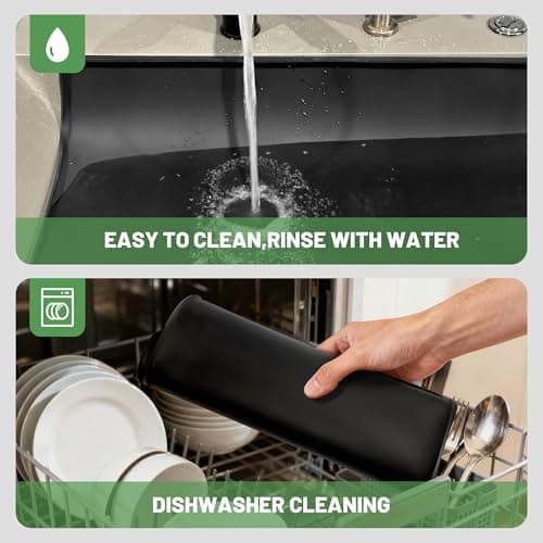 WZGUSXN 24-inch Coffee Mat - Heat Resistant Silicone for Coffee Bar & Kitchen Counter - Bar Mat for Countertops - Decor Under Espresso Machine & Makers (Black) - Thumbnail 4