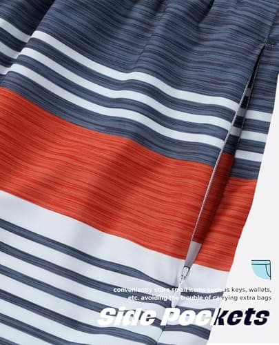 CoozySphere Men's Swim Trunks Hawaiian Bathing Suits with Compression Liner 7 Inch Swimsuits Beach Shorts with Pockets XL - Thumbnail 5