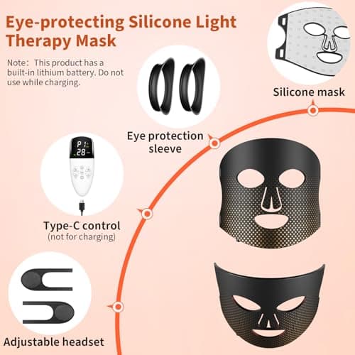 Red Light Therapy for Face Red Light Mask Infrared LED Mask Light 660nm & 850nm Near Infrared Light Therapy Valentines Day Gifts for Her - Thumbnail 4