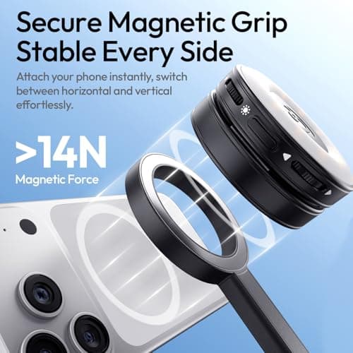 ULANZI Magnetic Phone Tripod-71'' Auto Open Selfie Stick Features Lift to Fold, Extendable Selfie Stick w Remote Cell Phone Tripod Stand for Live Recording Vlog for iPhone 17 16 15 14 Series Black - Thumbnail 4