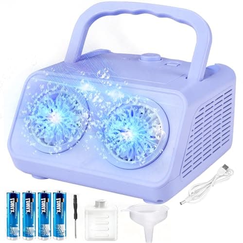 Bttyu Bubble Machine Dual-Fan 20000+ Bubbles/Min for Outdoor Events, Weddings, Parties | Plug-in & Battery Powered | All-Ages Fun (Kids & Adults - Image 1