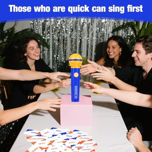 ATG Mic Karaoke Party Game - Real Mic - Hilarious Singing Challenge for Families & Friends with 260 Song Lyrics - Perfect for Birthday Parties & Games Nights 8 Years Old (2-10 Players) - Thumbnail 6