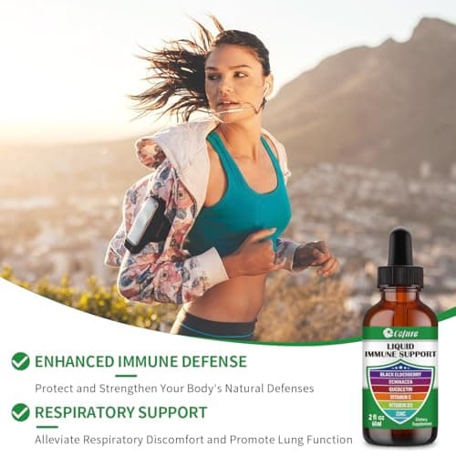 Cofure Zinc Quercetin Vitamin C D3 Liquid Immune Support with Organic Echinacea Elderberry, Immune Defense Drops Supplement for Adults- Vegan, Non-GMO, Gluten Free - 2 Fl Oz, 60 Servings - Thumbnail 4