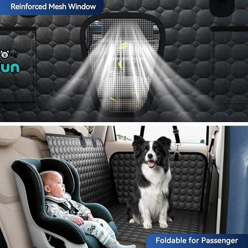 Back Seat Extender for Dogs, PU Leather Waterproof Dog Car Seat Cover for Back Seat with Hard Bottom Holds 400LBs, 2025 Upgraded Sturdy Dog Hammock for Cars/Trucks/SUVs, Anti-Scratch, Easy to Clean - Thumbnail 6