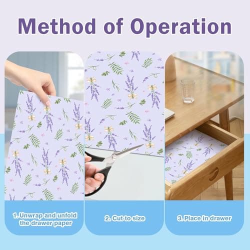 SCENTORINI Scented Drawer Liners for Dresser,6 Lavender + 6 Baby Powder Scent Drawer Paper Liners, Paper Sheets Liner 14.3x19.5 Inch, for Fragrant Home Shelf Closet Bedroom Drawer - Thumbnail 5