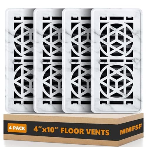 Floor Vent Covers, Floor Register 4x10, 4 Pack Heavy Duty Walkable Steel Vent Cover, Adjustable Metal Vent Covers for Home Floor Ceiling or Sidewall Vent, Rust-Proof Finish - Image 1