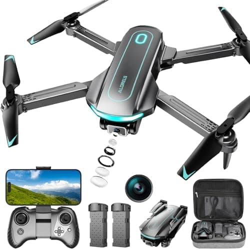 Drone with Camera for Adults and Beginners, 1080P HD FPV Foldable Mini Drones for Kids, 2 Batteries, Carrying Case, Trajectory Flight, Gravity Control, One-Key Takeoff/Landing, 360° Flip, Gift for Boy