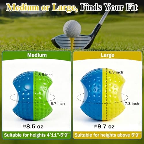 Golf Training Aid Ball and Armband, Golf Swing Trainer for Consistent Precise Swing, Fix Slicing, Scooping Chicken Wing, Golf Training Tool with Armband, Adjustable Lanyard, Storage Bag Golfer- Yellow - Thumbnail 3