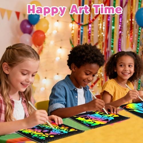 ZMLM Scratch Paper Art-Crafts Gift: 2 Pack Rainbow Notebooks Supplies Toys for 3 4 5 6 7 8 9 10 Years Old Girls and Boys Kids Easter Gifts Christmas Birthday Party Games Unicorns - Thumbnail 5