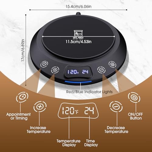 Sourdough Starter Warmer Mat, Precise 1°F Thermostat Control (70-120°F) Sourdough Heating Mat, Warmer for Sourdough Starter, 0-24h Timer, Auto On/Off, Memory Function (Black) - Thumbnail 4