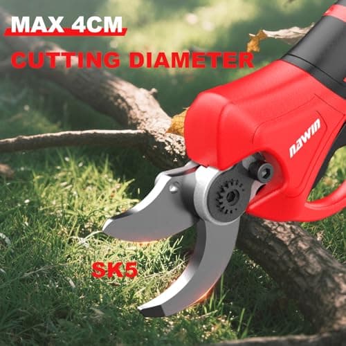 NAWIN Electric Pruning Shears, 40mm 1.6'' Cutting Diameter Professional Cordless Electric Pruner for Tree Trimming Branch Cutter, With 2pcs 2.0Ah Batteries, Brushless Motor, Electric Garden Shears - Thumbnail 3