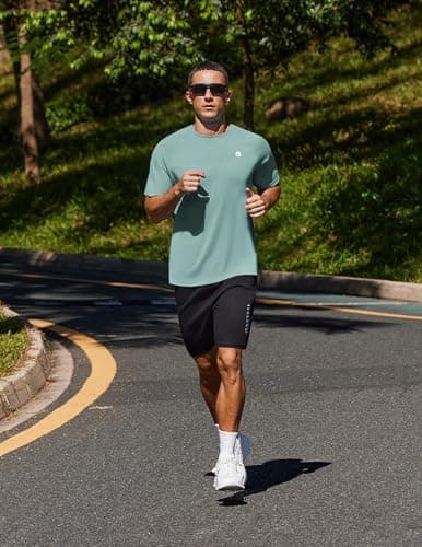 PINSPARK Mens Tshirt Quick Dry Moisture Wicking Workout Shirts for Men Lightweight Short Sleeve Classic Running Athletic Shirts 2XL - Thumbnail 3