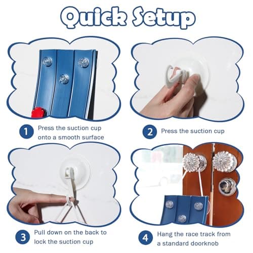 3-Lane Flexible Race Track for Kids 15ft Race Car Track Compatible with Diecast 1/64 Scale Cars, Flexible Car Track Race Ramp Toy with Strong Suction Cups - Thumbnail 3