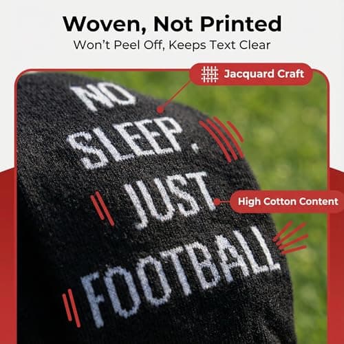 ZAOMENG 2Pack Funny Soccer Socks for Boys Men - Novelty Crazy Crew Socks Gifts for Teen Boys - Cool Sports Football Fan Birthday Gift - Cotton Casual Dress Socks(Black and White) - Thumbnail 6