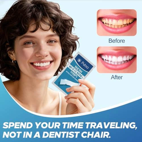 Teeth Whitening Strip 14 Treatments - Whitening Strips for Sensitive People, Fast Remove Smoking, Coffee, Wine Stains, Teeth Brightening Kit Pack of 28 Non-Slip Strips - Thumbnail 4