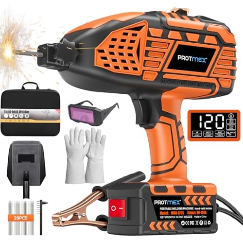 Portable Handheld Machine- 110V Display Portable Welder Handheld IGBT Inverter with 5 Adjustable Currents, 20PCS Rods, ARC Welder Gun Fits 3/32"-1/8" Welding Rods for Home Projects, DIY, Repair - Image 1