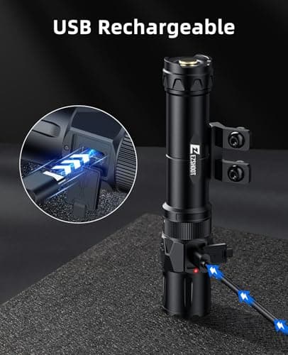EZshoot 2500 Lumens Rifle Laser Light Combo Compatible with M-Rail, Rechargeable Ar Light Laser Combo with Magnetic Remote Switch, Rifle Flashlight with Strobe Mode for Home Defense, Hunting - Thumbnail 5