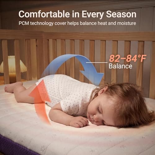 MAMAZING Aerobase Pro Baby & Toddler Crib Mattress – 2 Stage Breathable Mattress, Temperature Balance Fabric Cover, 100% Washable, Oeko-TEX, GREENGUARD Gold & SGS Certified, 52" × 28" × 3.7" - Thumbnail 4