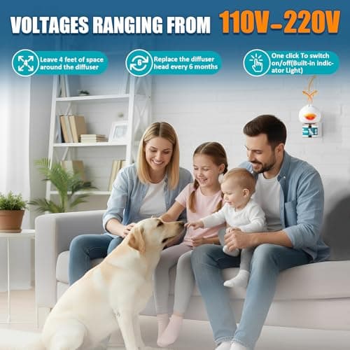 LKXDOV Dog Calming Diffuser, Calming Pheromones Diffuser Kit Appeasing Pheromone Diffuser to Calm (2Plug in+4Refill) for Anxiety Relief Reduce Aggression Fighting Barking Stress - Thumbnail 6