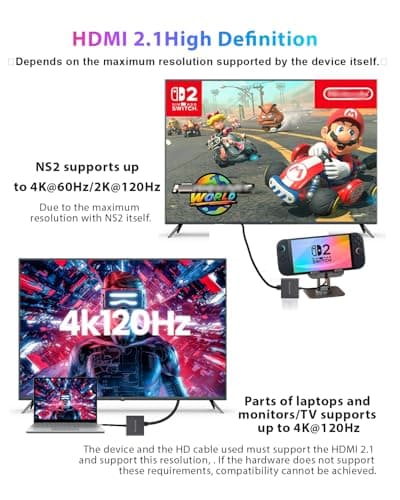 Switch 2 Dock kit with Switch Stand for Nintendo Switch 2 for HDMI 2.1+PD +USB A 3.2 compatibale with Laptop+MacBook ! ! Require Manual firmware Update for V21 or Above ! ! (Update Support Available) - Thumbnail 3