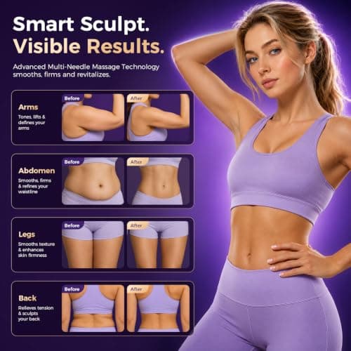 Lihsykds Lymphatic Drainage Massager & Anti Cellulite Massage Tool,Helps Reduce Stretch Marks & Cellulite，for Belly, Arms & Legs,Body Sculpting Machine with Microcurrent, Light, Heat & Vibration - Thumbnail 5