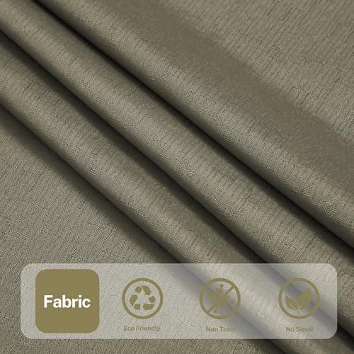 Lameirose 3 in 1 Shower Curtain Set, Khaki Shower Curtain and Liner Set with 12 Double Sided Shower Curtain Hooks, Cloth Shower Curtains for Bathroom,Waterproof, 72" W*72" H - Thumbnail 4