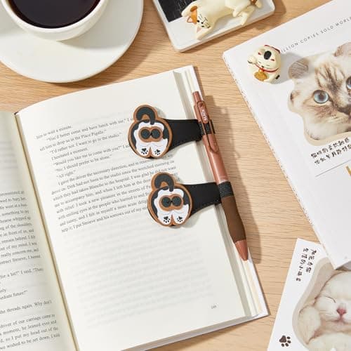2Pcs Magnetic PU Leather Bookmarks Gift Box, Cute Cat Book Marks for Reading Women, Magnetic Bookmark Set with Double-Sided Magnets, Book Club Gifts for Women, Bookish Gifts - Thumbnail 6