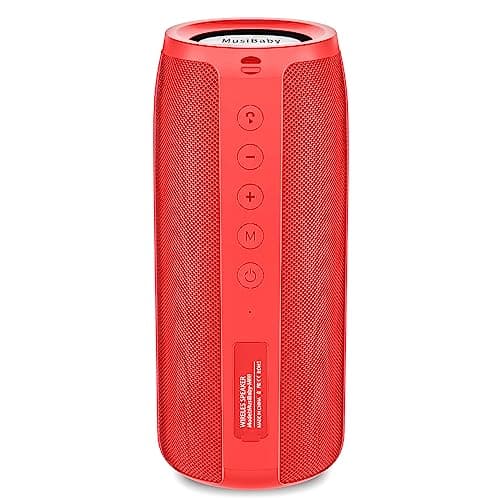 Musibaby Bluetooth Speaker, M88 Speakers,Dual Pairing, Bluetooth 5.3,Loud Stereo Sound,Booming Bass,30H Playtime for Home& Outdoor Party,Beach,Portable Speaker,Gifts(Red) - Image 1