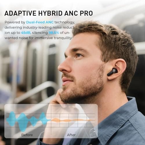 havit Wireless Earbuds Space NC01T, Easy to Use with Dual Device Connection, 6 Mic ENC Clear Calls, Stable Bluetooth, 30H Playtime, Comfortable Fit, Noise Cancelling, IPX5 Waterproof - Thumbnail 2