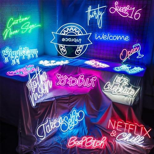 LC Sign Custom Neon Sign, LED Name Signs Customizable for Wedding Events Prom, Personalized Led Neon Light Gifts for Bedroom Wall Decor, Office Coffee Bar Shop Business Signs - Thumbnail 3