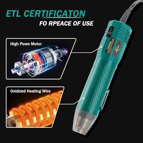 350W Heat Gun 2-Temp 392°F/662°F Hot Air Gun for Crafts & Shrink Tubing - Thumbnail 4
