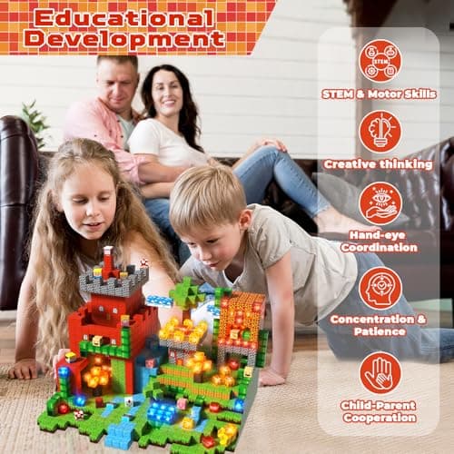 Goody King 200pcs Magnetic Blocks with Light Blocks | Educational Sensory Toy Gift | STEM Montessori Light up Magnetic Blocks for Kids Ages 3+ | Creative Magnetic Cubes Construction Playset - Thumbnail 6
