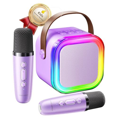 Kinglucky Mini Karaoke Machine for Kids, Top Birthday Gift Pick for Girls Ages 3, 4, 5, 6, 7, 8, 9, 10, 11, 12 Years Old, Kids' Personal Video Players Accessories with 2 Mics Valentine Kid Gift Purple - Image 1