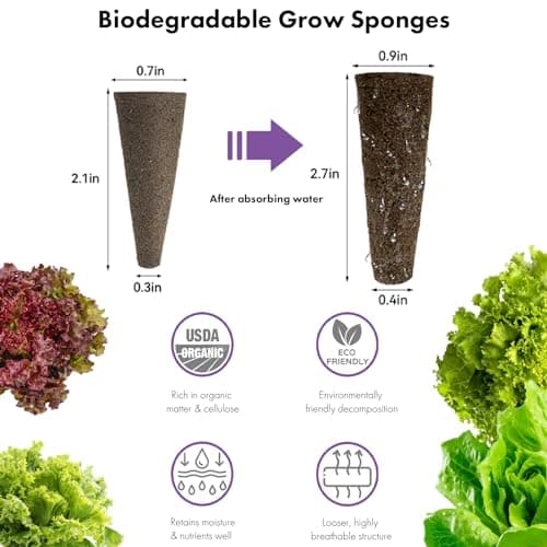 LYKOCLEAN Salad Romaine Lettuce Pods for AeroGarden, Ahopegarden, iDOO Hydroponics Growing System, 350 Seeds+ Including American Fast Lettuce, Paris Island Cos Lettuce, Buttercrunch Lettuce(7-Pods) - Thumbnail 5