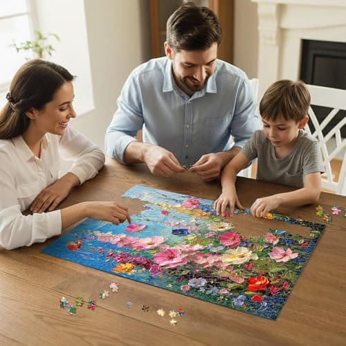 1000 Piece Puzzle for Adults,Difficult Challenging Jigsaw Puzzle,Colorful Wildflower Impossible Puzzle,Hard Puzzle for Adults,Gift for Mom,Stress Relief Puzzle - Thumbnail 6