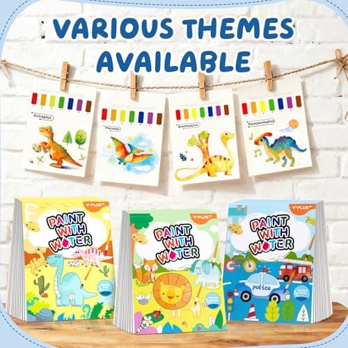 YPLUS Paint with Water Books for Toddlers, Art Craft Toys Watercolor Painting Paper, Gift for Kids Ages 1-3, 2-4, 4-6, Drawing with Brush - Dinosaur - Thumbnail 3