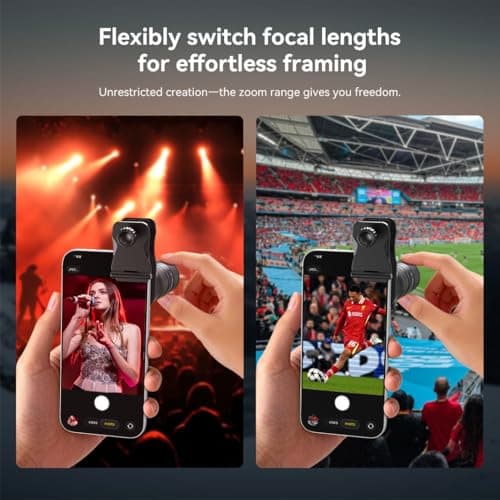 APEXEL Telephoto 5-10X Zoom Lens for iPhone & Android, Optical Magnification, Universal Clip-On Phone Camera Lens, Aviation Aluminum Body for Travel, Sports & Concert Photography - Thumbnail 3