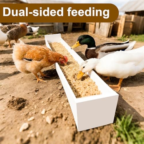 40.7" Large Capacity Wooden Chicken Feeder Trough - Weather-Resistant Outdoor Poultry Feeder, Easy-Clean & No-Waste Design for Backyard Chickens & Ducks - Thumbnail 3
