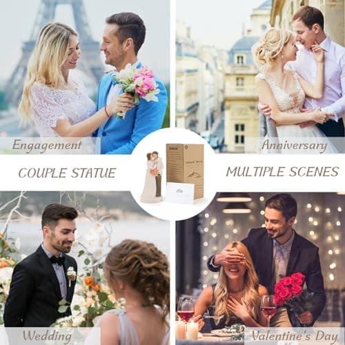 Kohehe Couple Gifts,Wedding Gift for Husband and Wife,Wedding Engagement Gift for Couple,6.7" Couple Figurines Gift for Birthday Valentines Day Christmas - Thumbnail 6