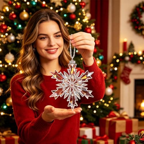 Crystal Christmas Ornaments 2026, Glass Snowflake Christmas Tree Ornaments - Thumbnail 3
