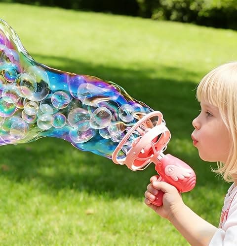 Bubble Gun for Kids, Automatic Bubble Machine with Double Bubble Effect, 1000+ Bubbles Per Minute, Birthday Christmas Party Favors Gift for Boys Girls Toddlers Age 3-9 - Thumbnail 5