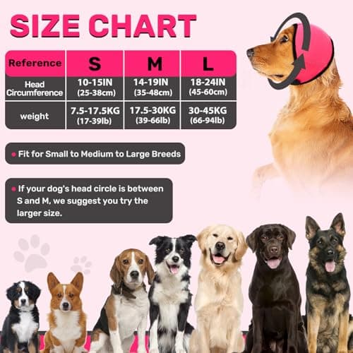 Dog Ear Muffs Noise Protection, Wraps Cover for Dogs Bath Grooming, Adjustable Dog Calming Hoodie Hematoma Anxiety Firework Thunder,Waterproof Dogs Shower Cap Drying Swimming Bathing (MP) - Thumbnail 5