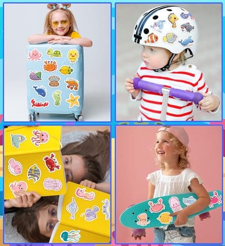 Stickers for Kids- 100 PCS Water Bottle Stickers - Party Favors for Kids 8-12, Arts and Crafts for Boys 4-6 | Crafts for Girls 8-12 - Thumbnail 4